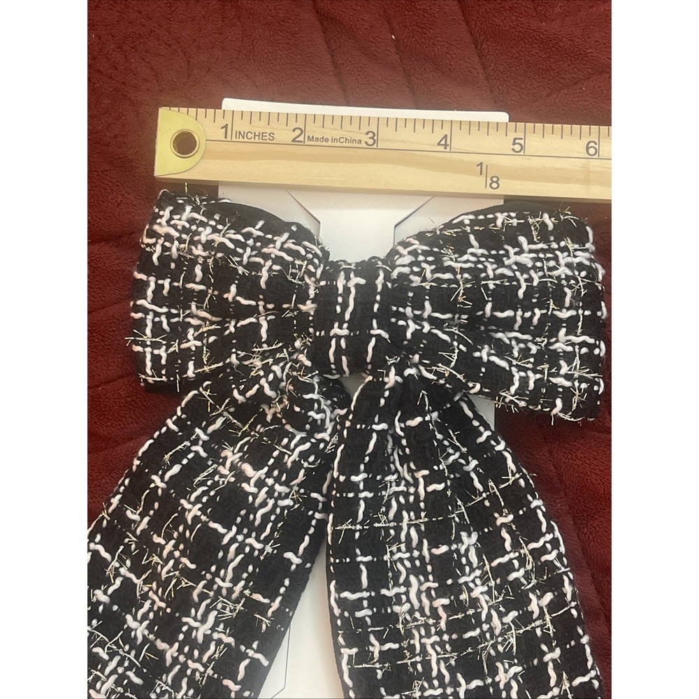 Plaid Bow Ribbon Hair Clip Large Barrette Ponytail Headband Accessory Clueless‎ - Picture 4 of 8